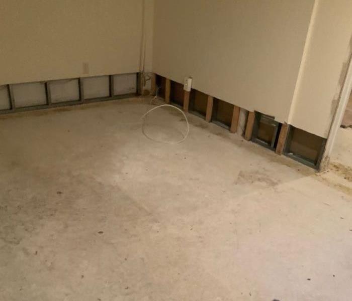 Basement with cut away walls and exposed substrate