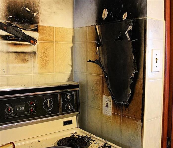 fire damage in kitchen