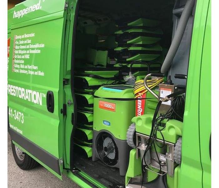 SERVPRO vehicle with equipment
