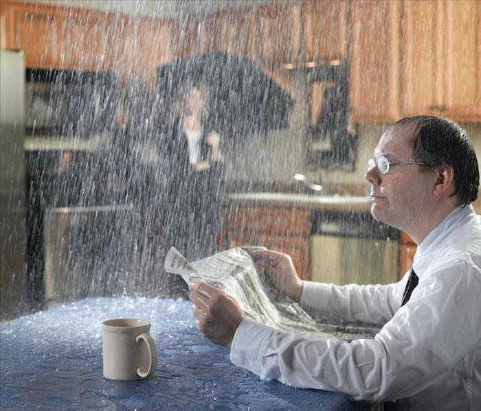 torrential rain inside home